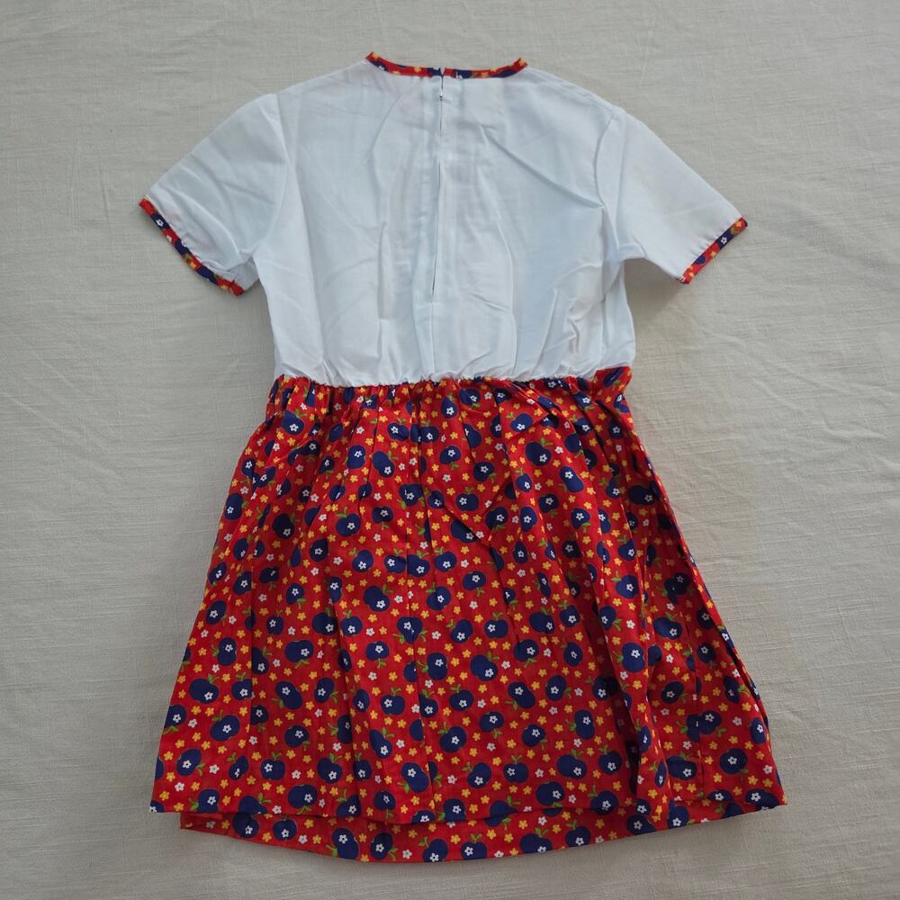 Vintage 70s Apples + Floral Dress 4t - Picture 6 of 6